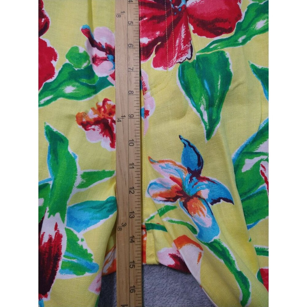 Ralph Lauren Pants Womens 14W Linen Cottagecore Floral Tropical Coastal Beachy - Picture 4 of 9